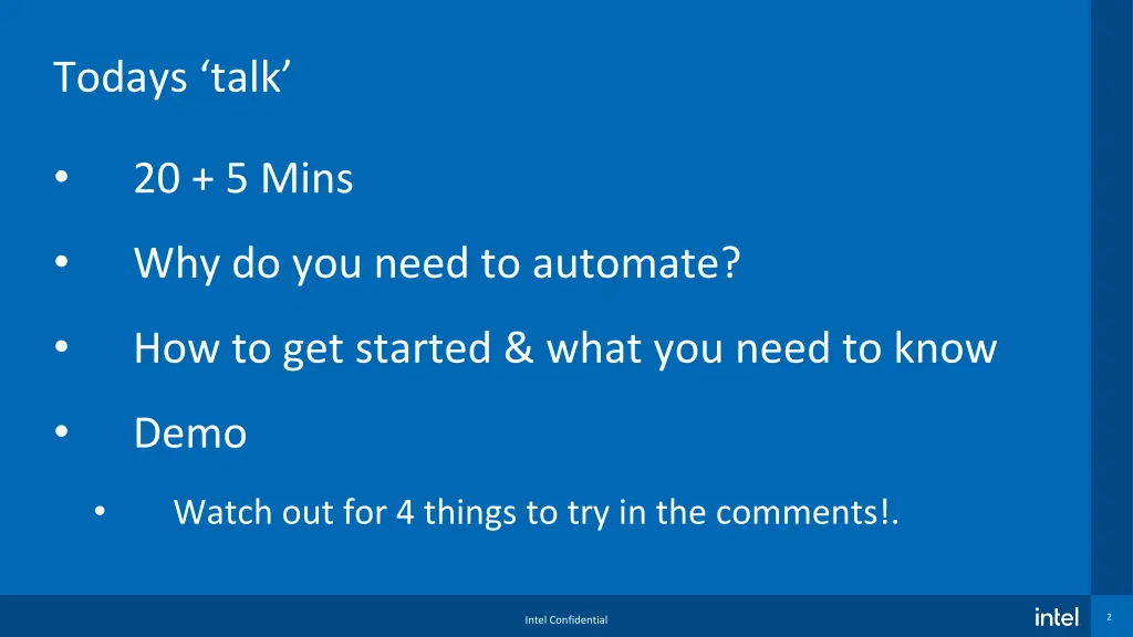 todays talk