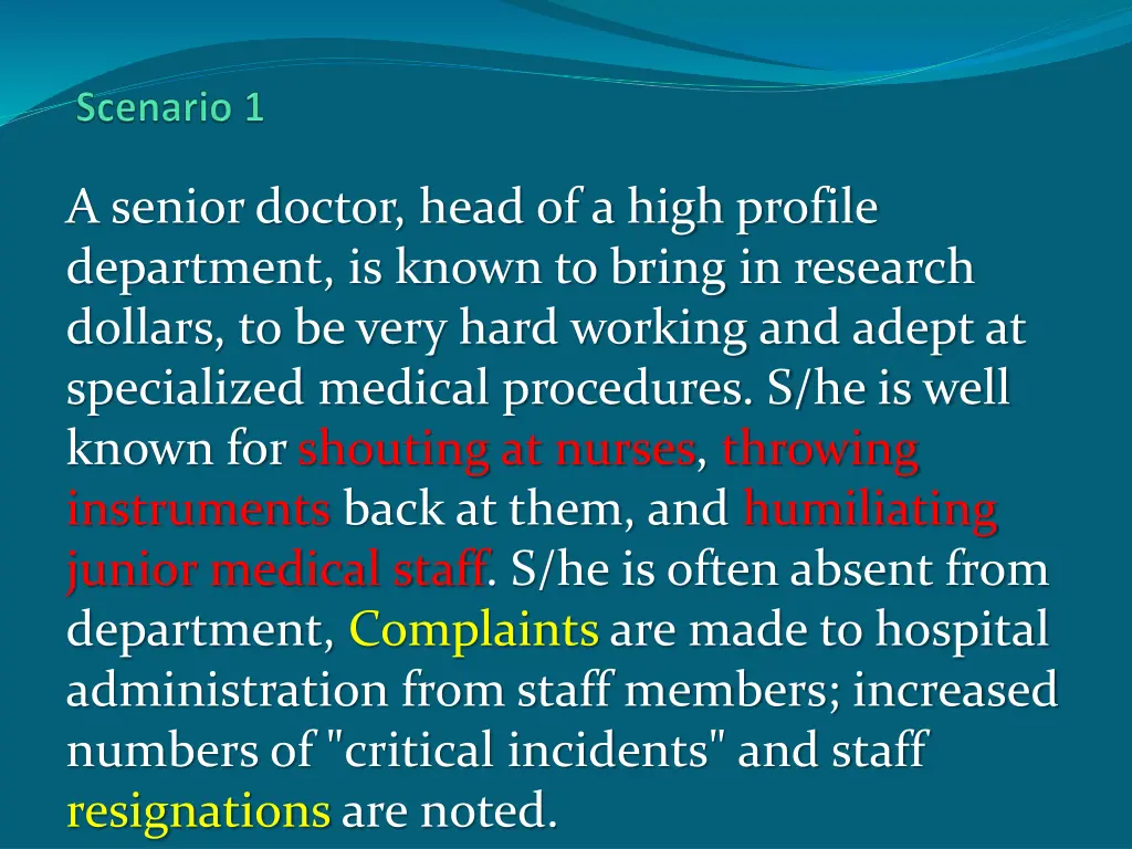 a senior doctor head of a high profile department