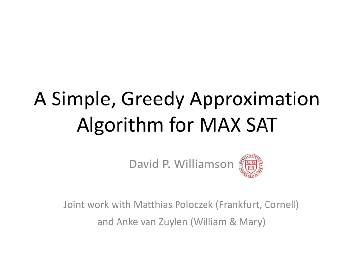 a simple greedy approximation algorithm