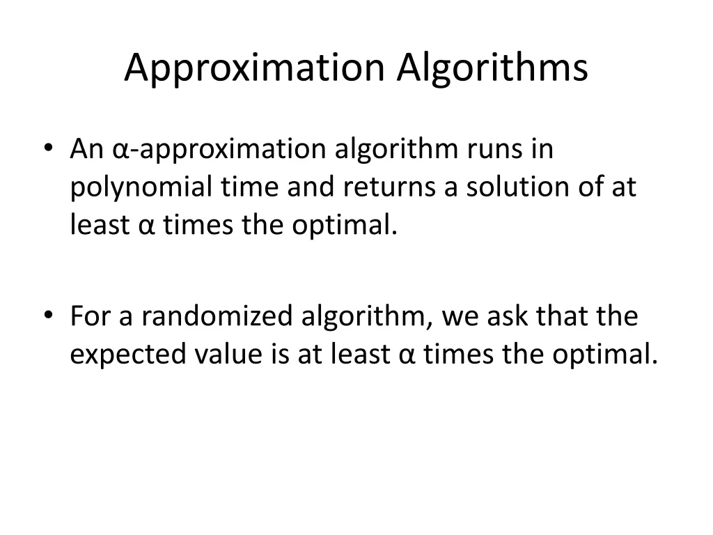 approximation algorithms