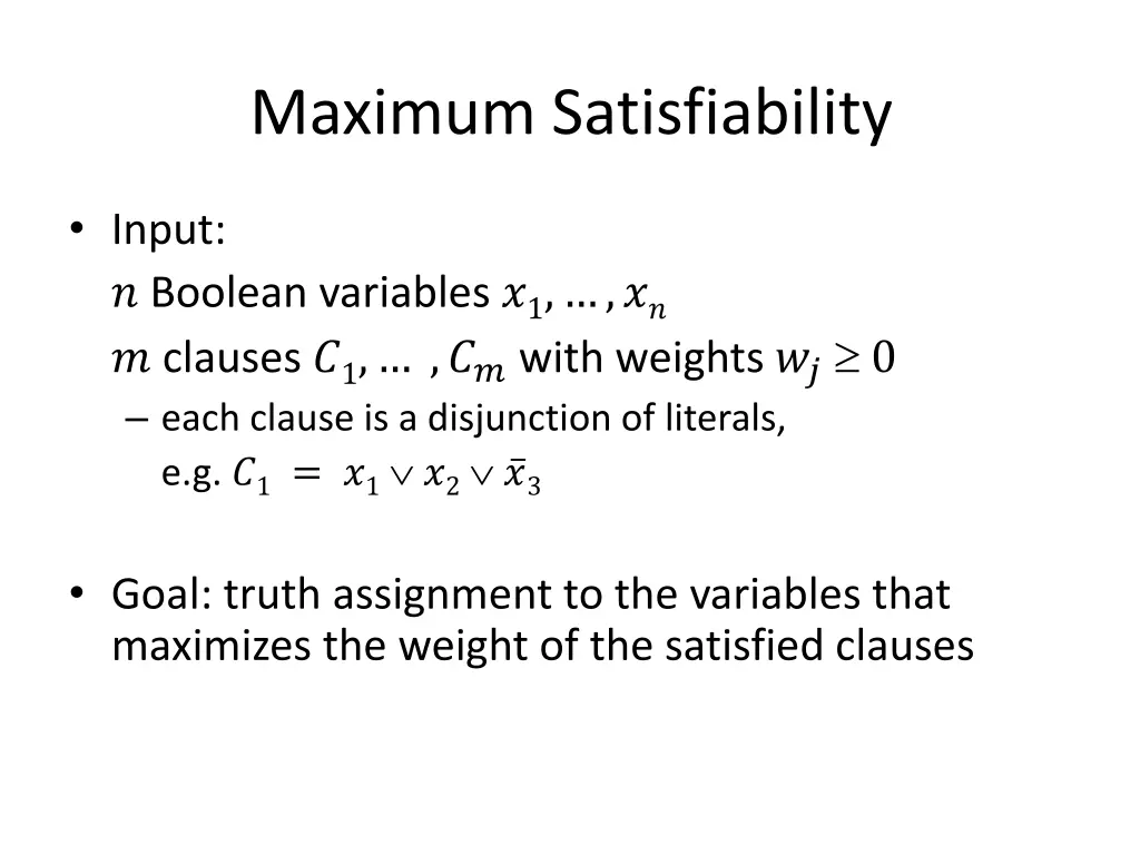 maximum satisfiability