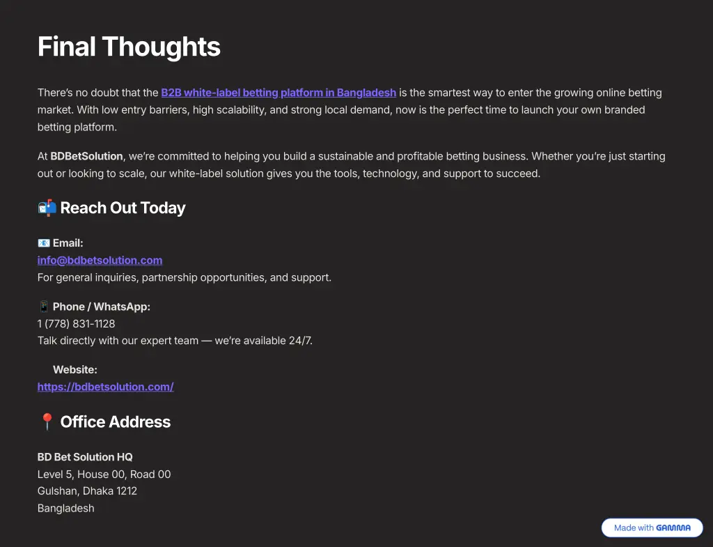 final thoughts