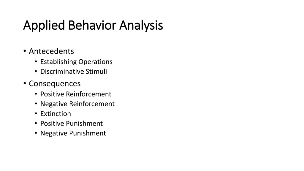 applied behavior analysis applied behavior