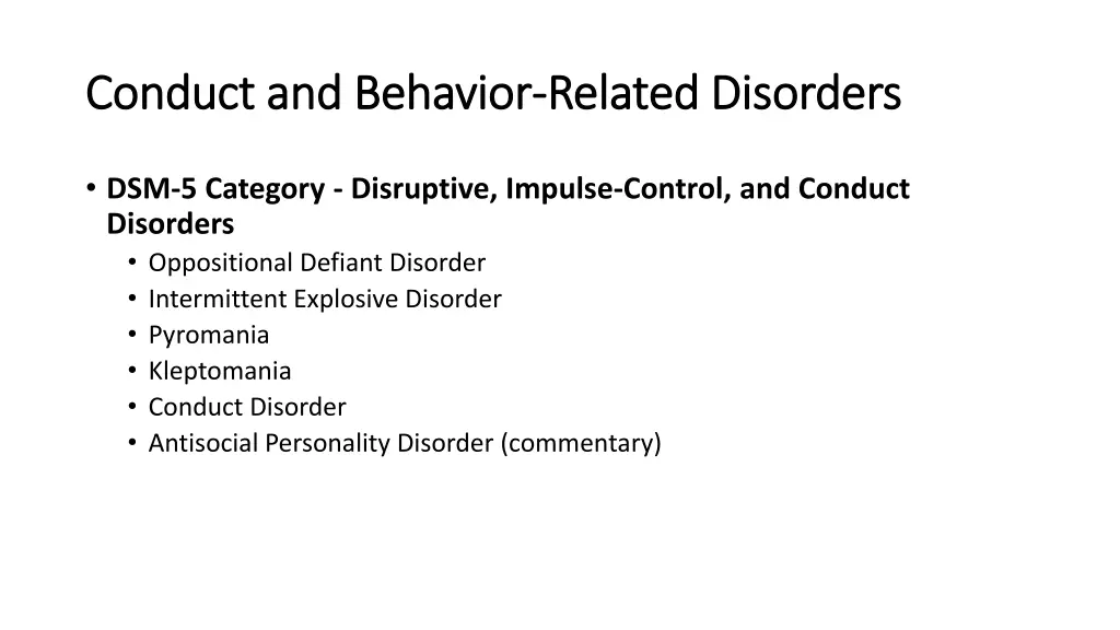 conduct and behavior conduct and behavior related