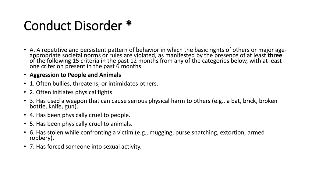 conduct disorder conduct disorder