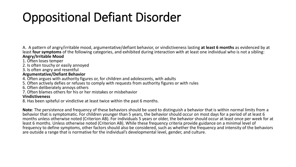 oppositional defiant disorder oppositional