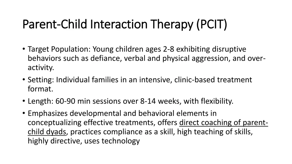 parent parent child interaction therapy pcit