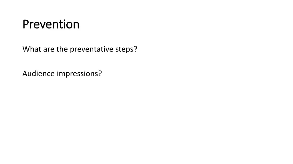 prevention prevention
