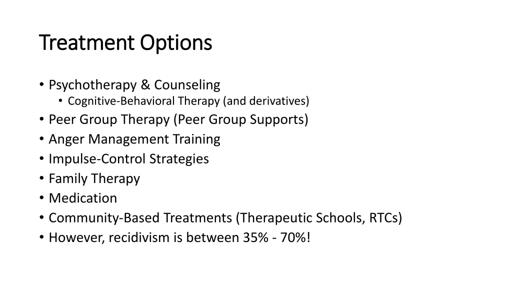 treatment options treatment options