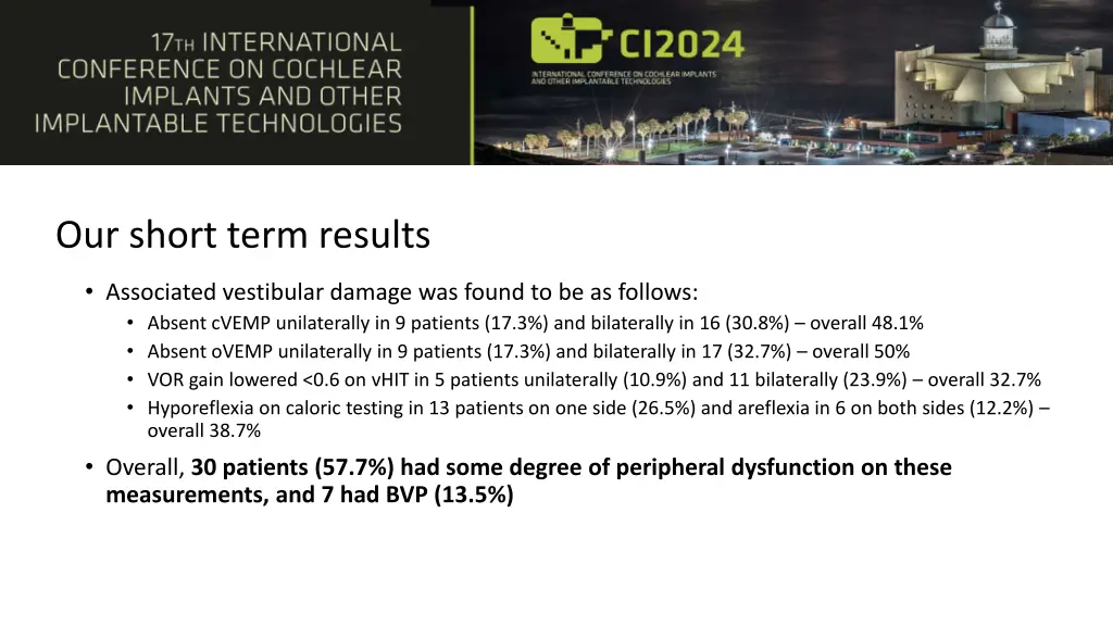 our short term results