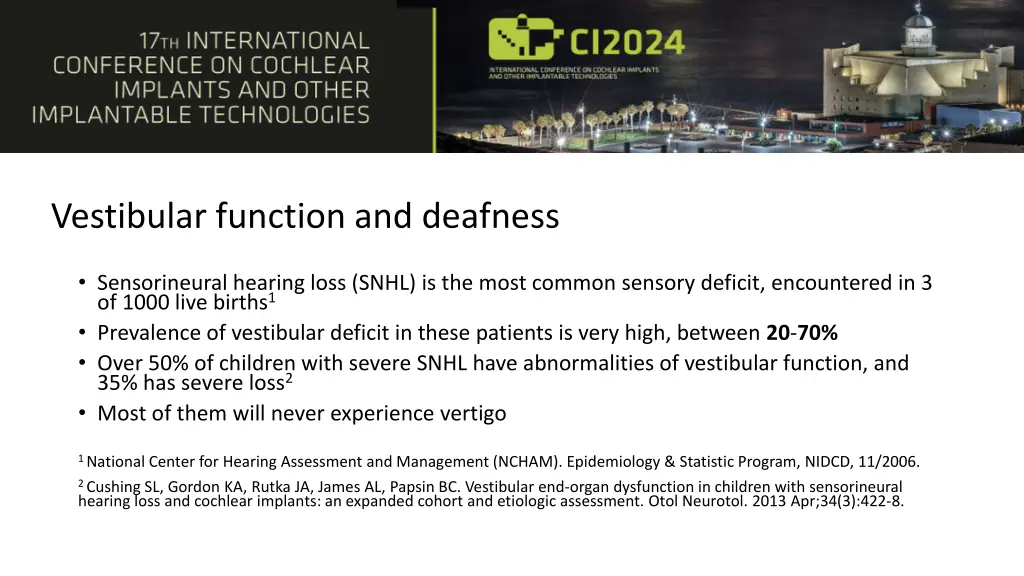 vestibular function and deafness