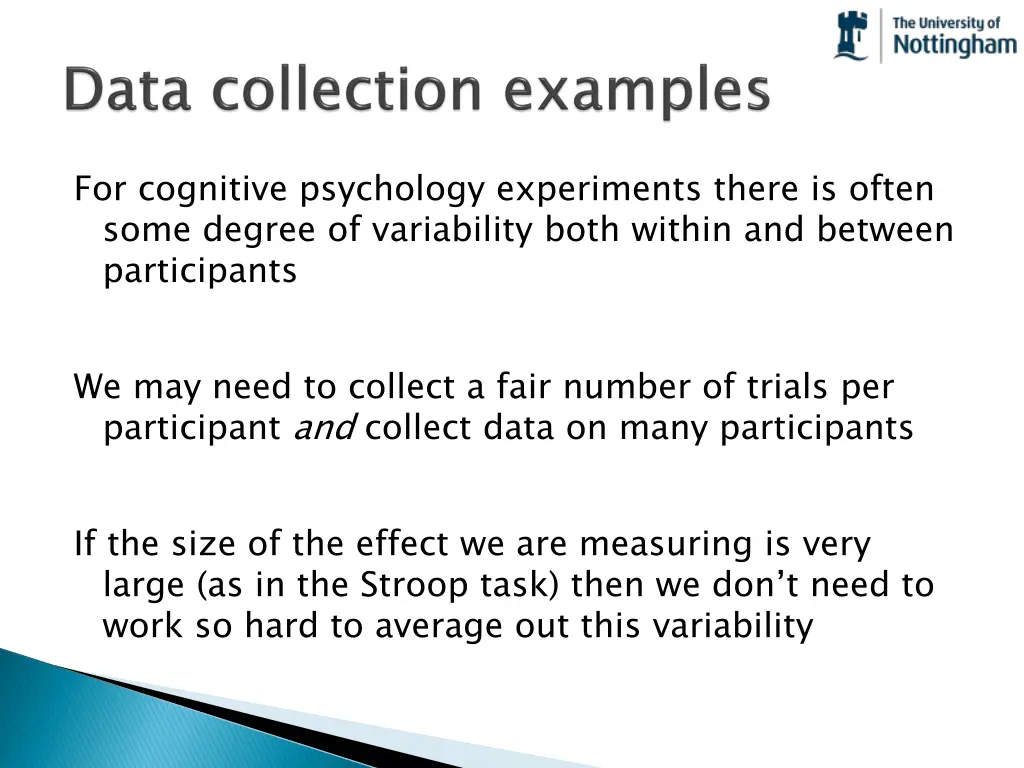 for cognitive psychology experiments there