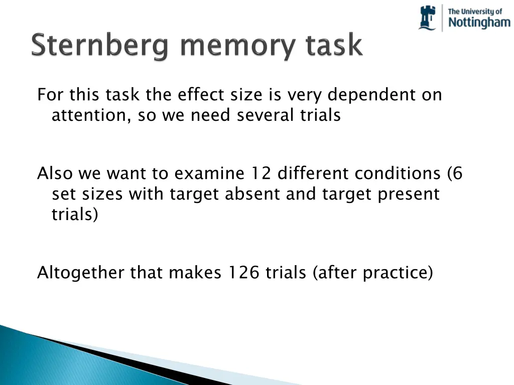 for this task the effect size is very dependent