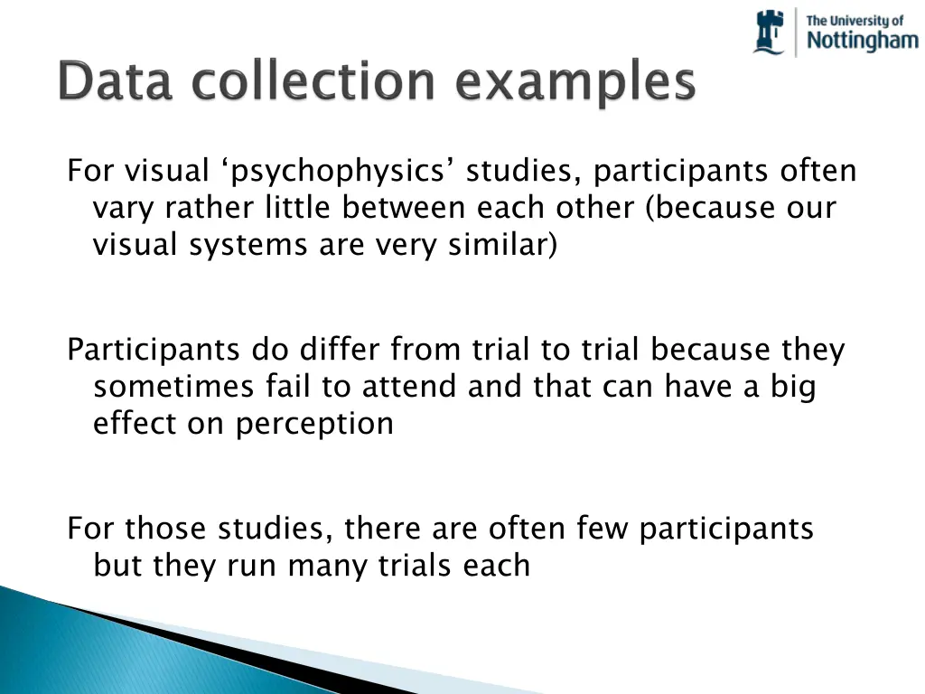 for visual psychophysics studies participants