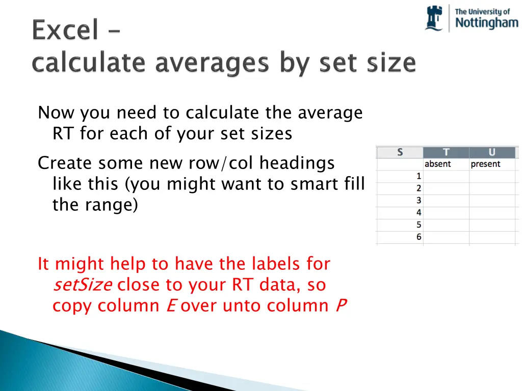 now you need to calculate the average rt for each