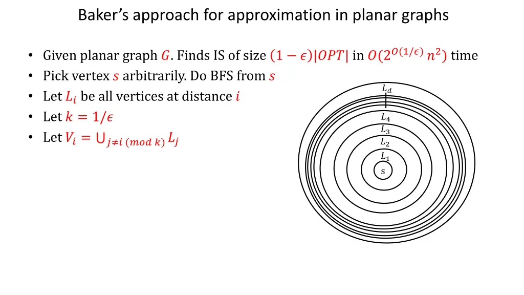 baker s approach for approximation in planar