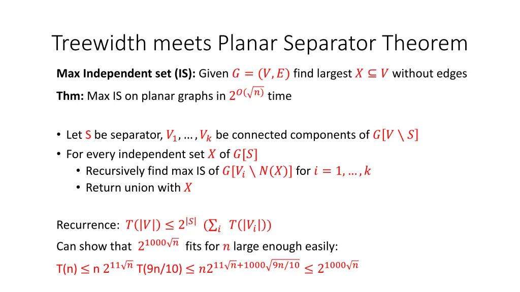 treewidth meets planar separator theorem 1
