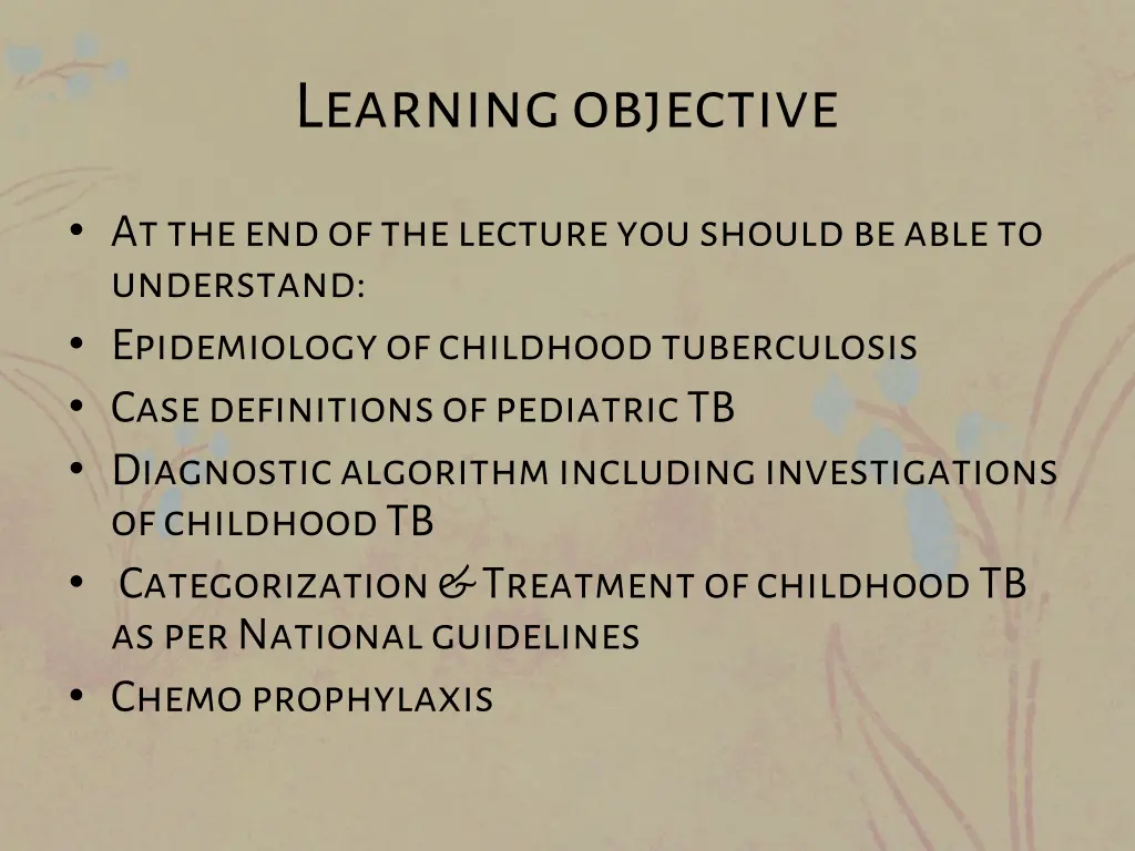 learning objective