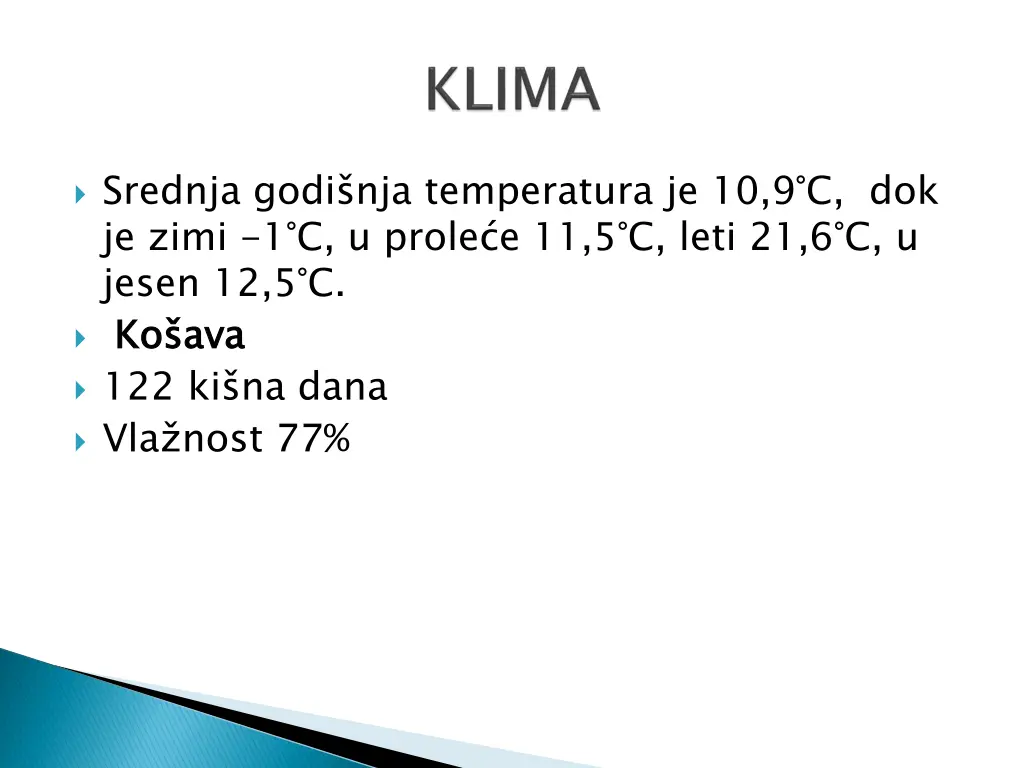 srednja godi nja temperatura