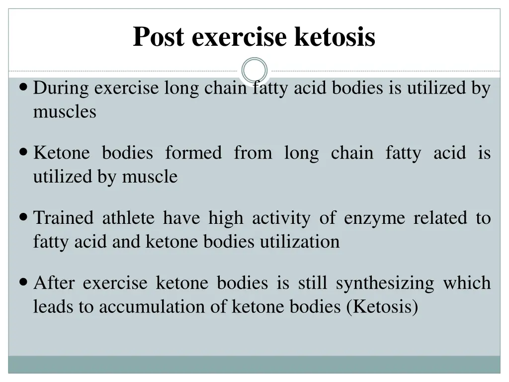 post exercise ketosis