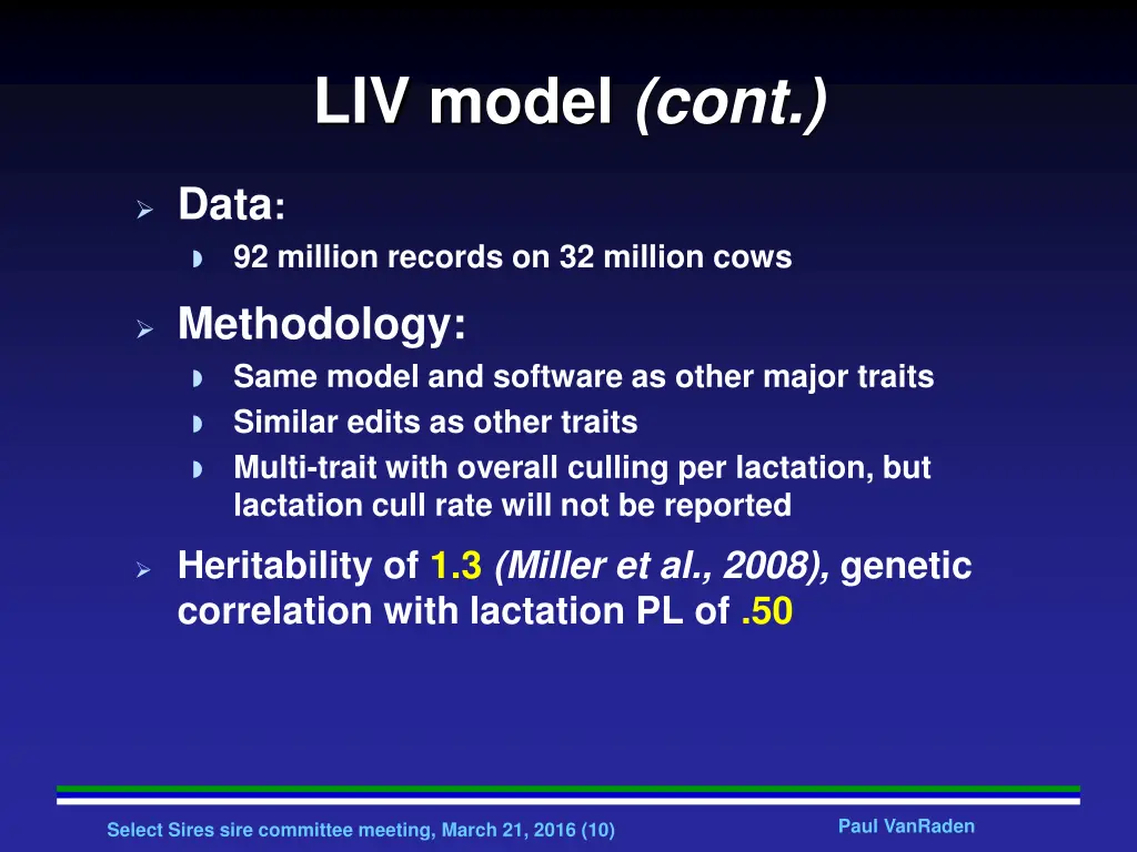 liv model cont