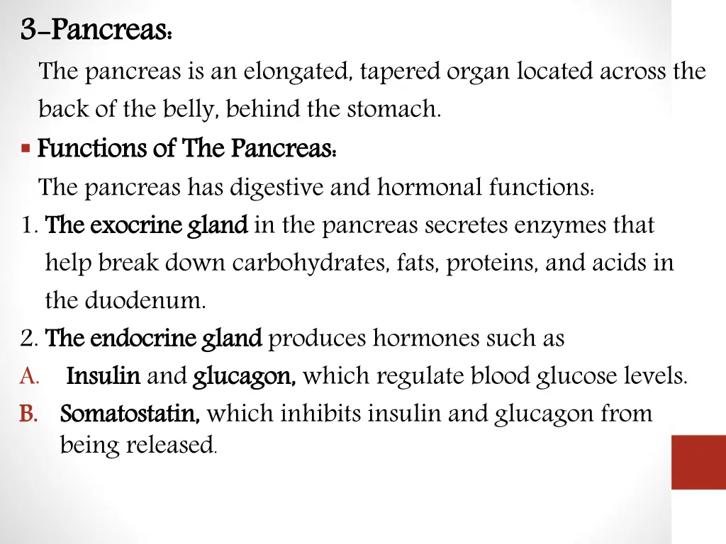3 3 pancreas the pancreas is an elongated tapered