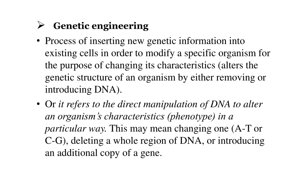 genetic engineering process of inserting