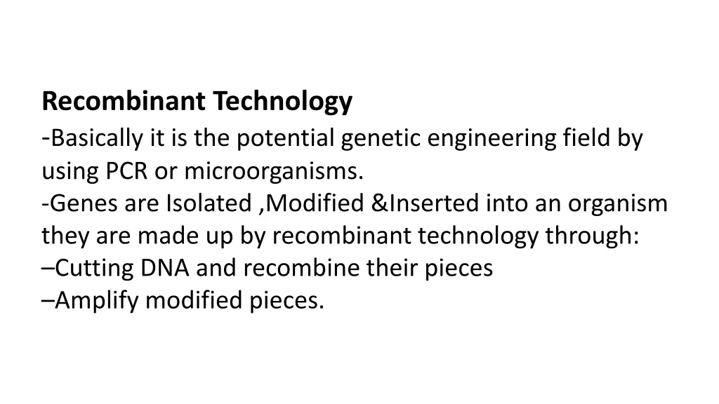 recombinant technology basically