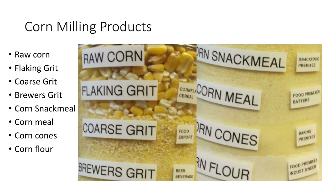 corn milling products