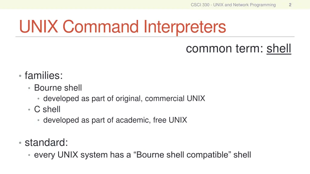 csci 330 unix and network programming 1