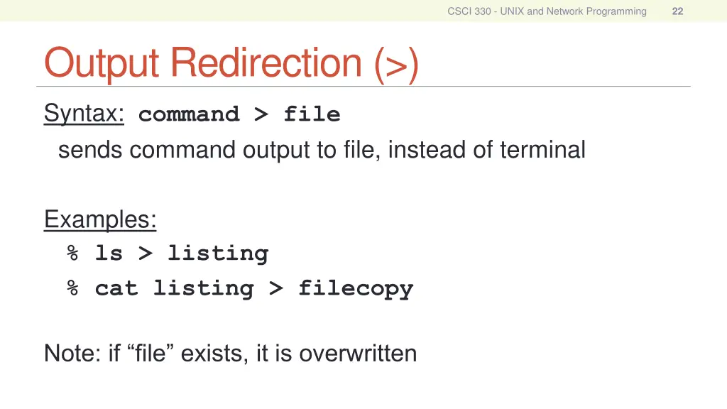 csci 330 unix and network programming 21