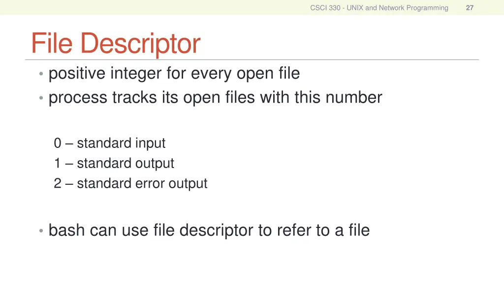 csci 330 unix and network programming 26