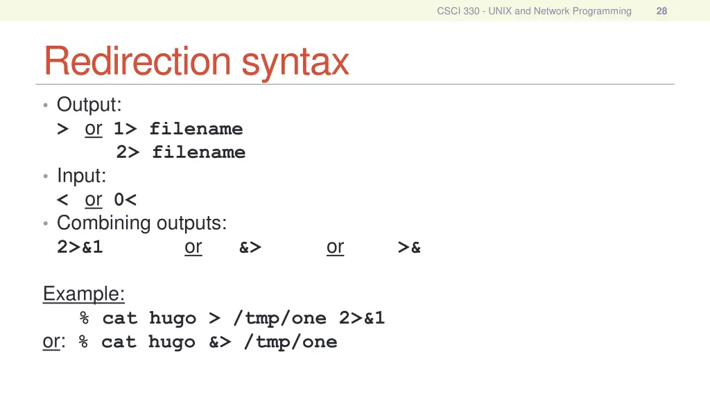 csci 330 unix and network programming 27