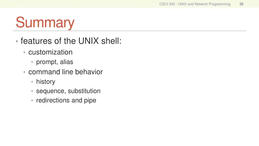 csci 330 unix and network programming 29