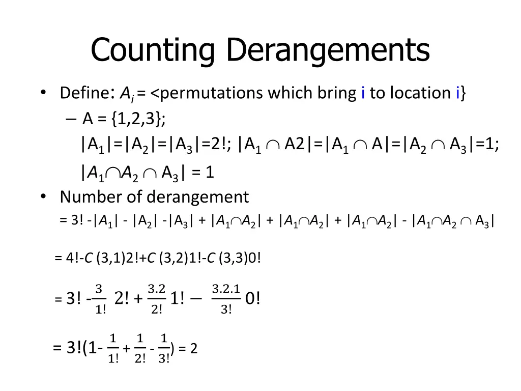 counting derangements