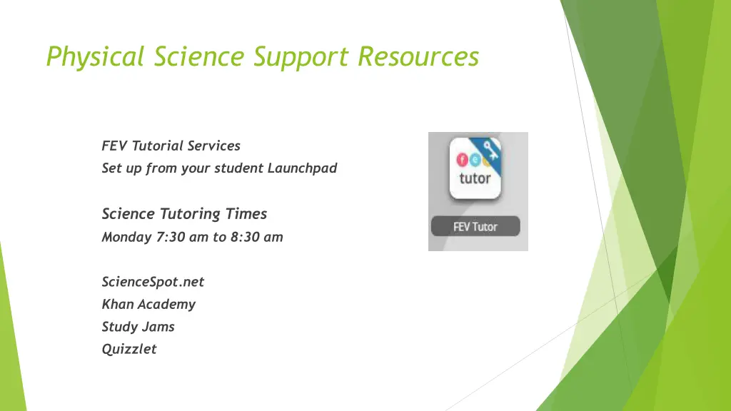 physical science support resources