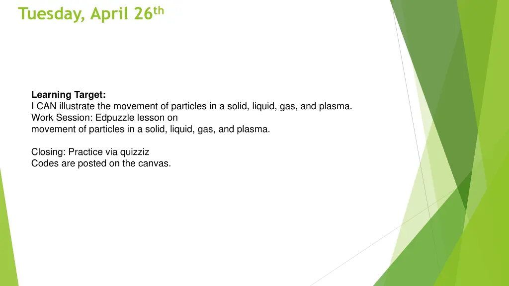 tuesday april 26 th