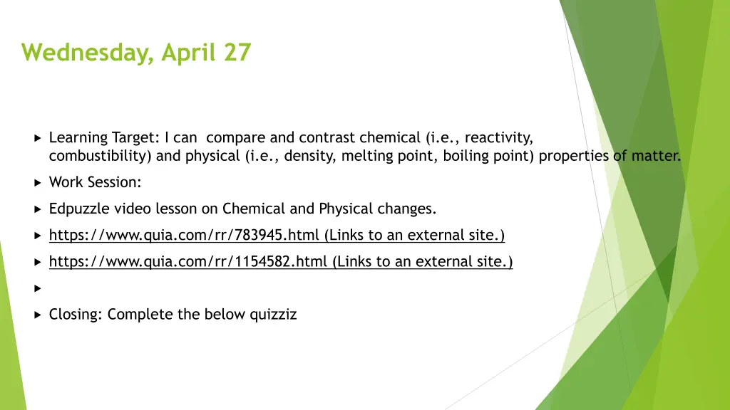 wednesday april 27