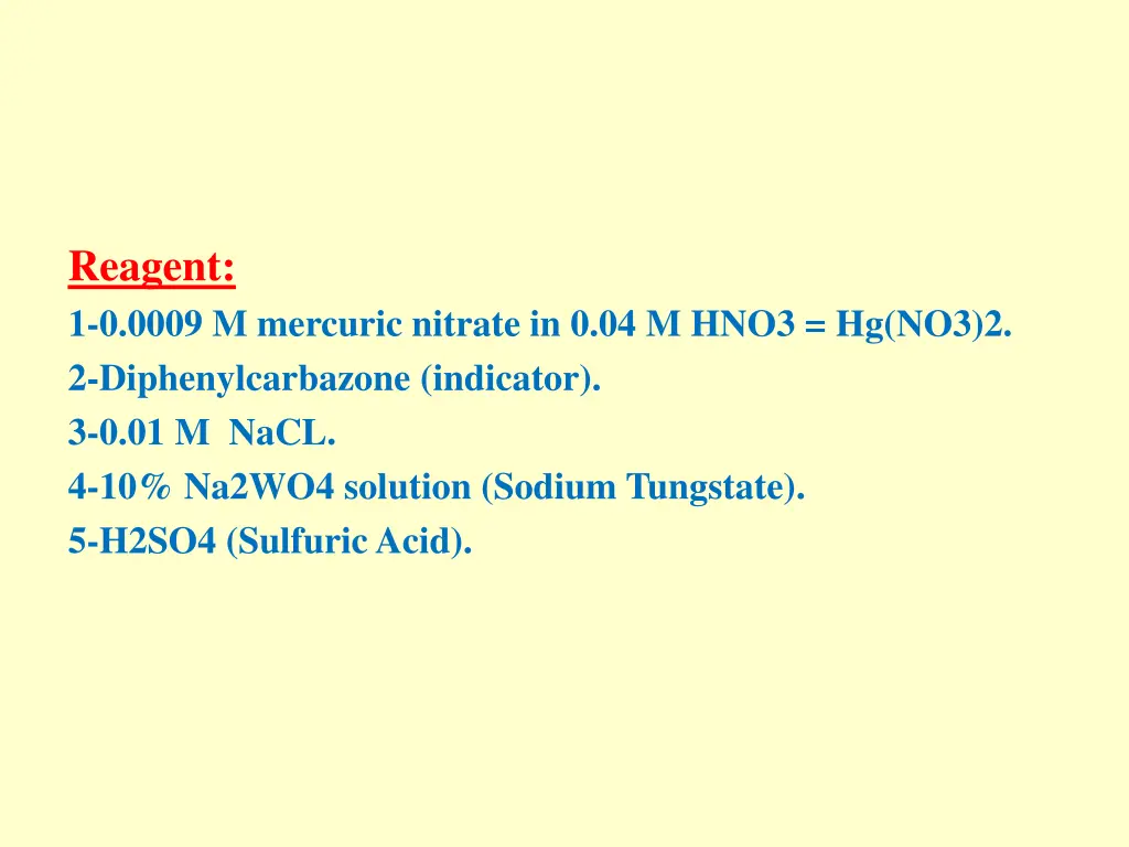 reagent 1 0 0009 m mercuric nitrate