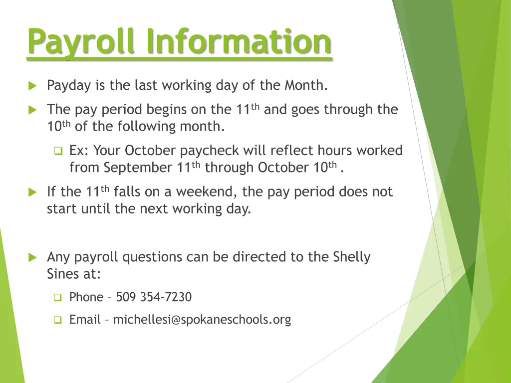 payroll information