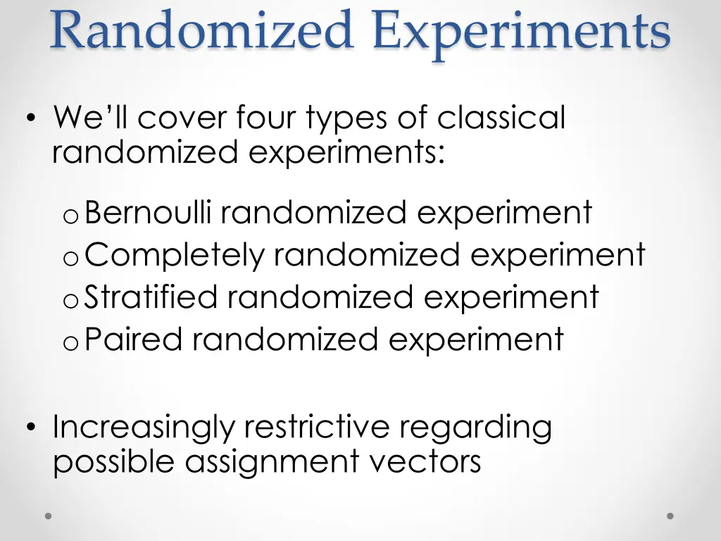 randomized experiments 1