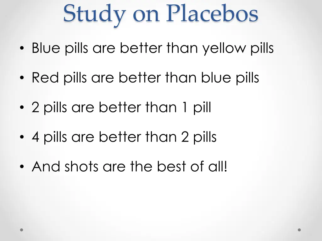 study on placebos