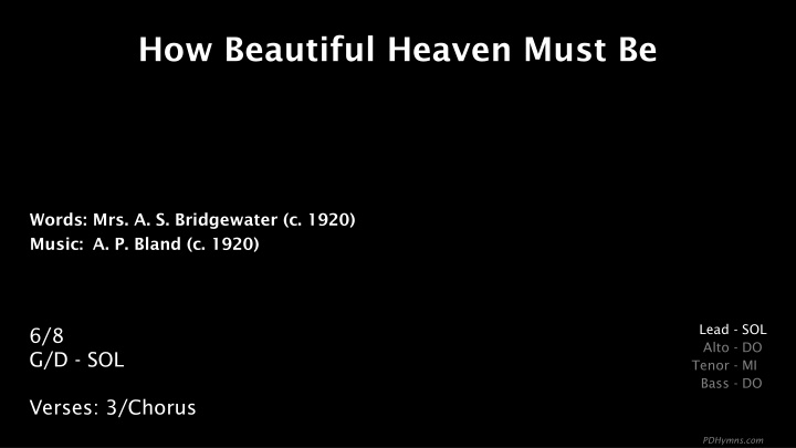 how beautiful heaven must be