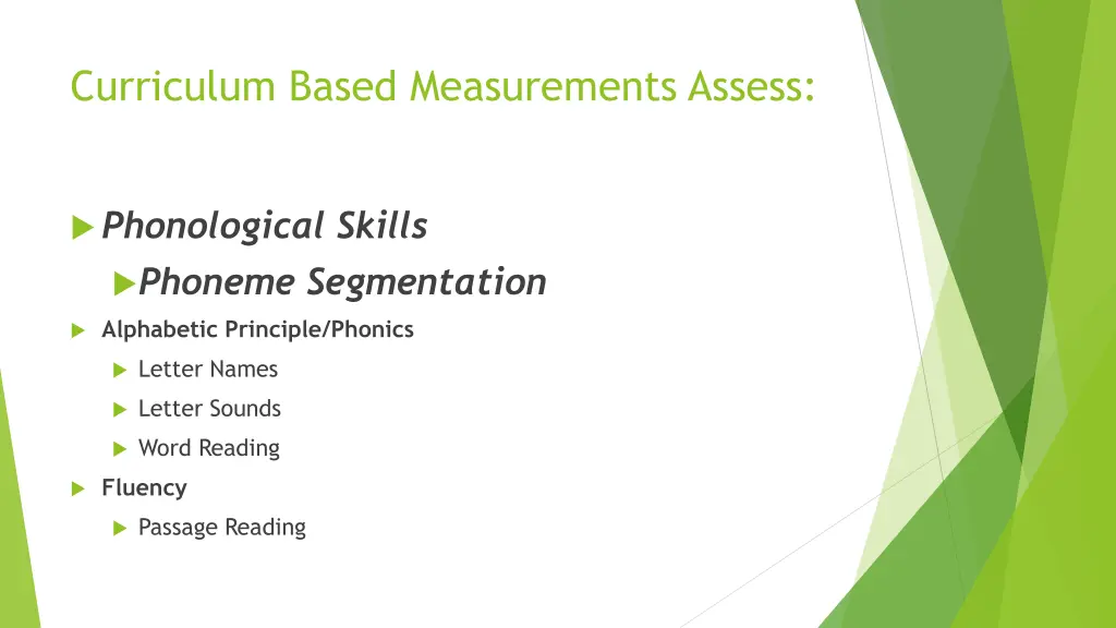 curriculum based measurements assess