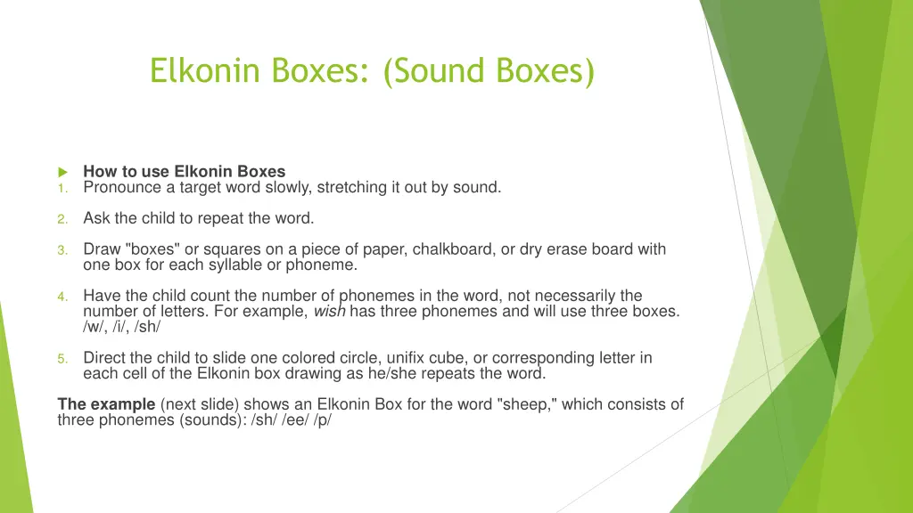elkonin boxes sound boxes