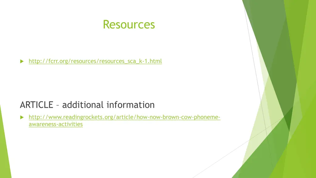 resources