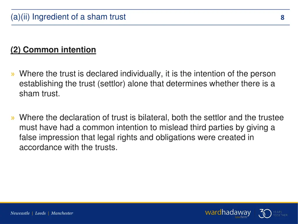 a ii ingredient of a sham trust