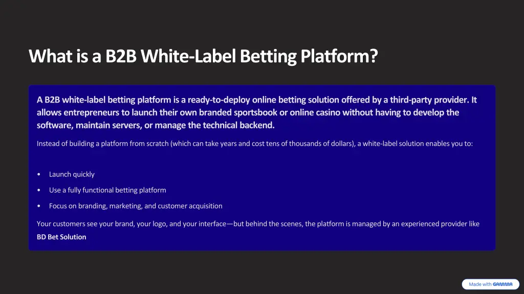 what is a b2b white label betting platform