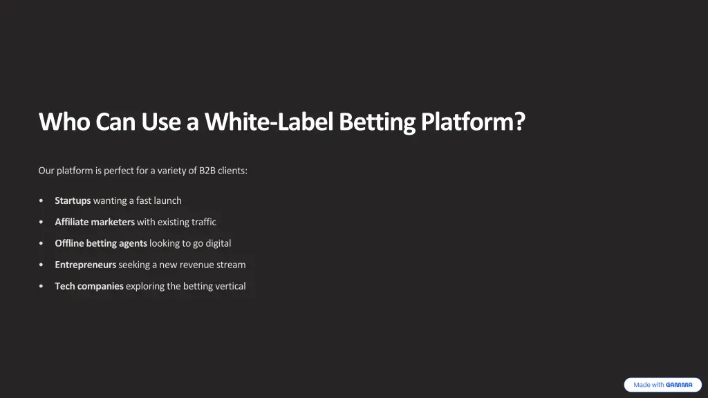 who can use a white label betting platform