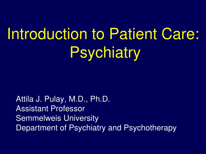 introduction to patient care psychiatry